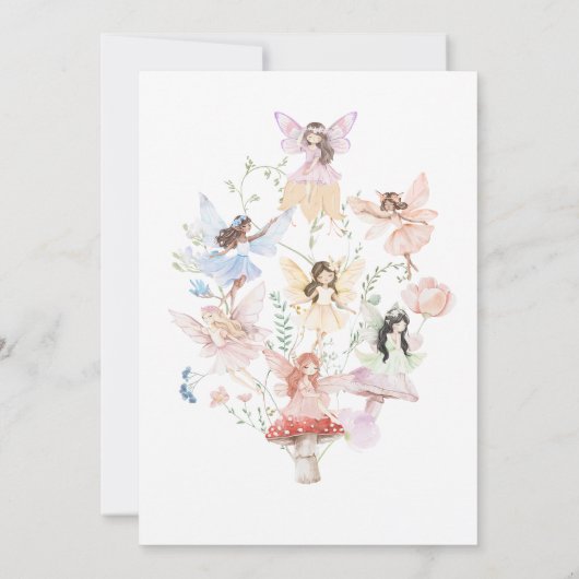 Whimsical Fairy First Birthday Party Einladung (Rückseite)