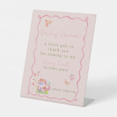 Whimsical Fairy First Birthday Party Gefallen Sockelschild (Vorderseite)