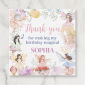 Whimsical Fairy First Birthday Party Square Geschenkanhänger (Vorderseite)