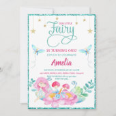 Whimsical Fairy First Magic Geburtstag Einladung (Vorderseite)