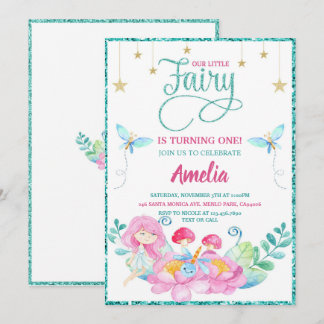 Whimsical Fairy First Magic Geburtstag Einladung