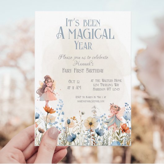 Whimsical Fairy First Magic Geburtstag Einladung