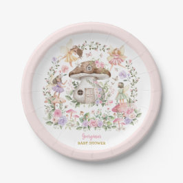 Whimsical Fairy Forest Garden Girl Babydusche Pappteller