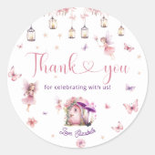 Whimsical Fairy Forest Garden Girl Runder Aufkleber (Vorderseite)