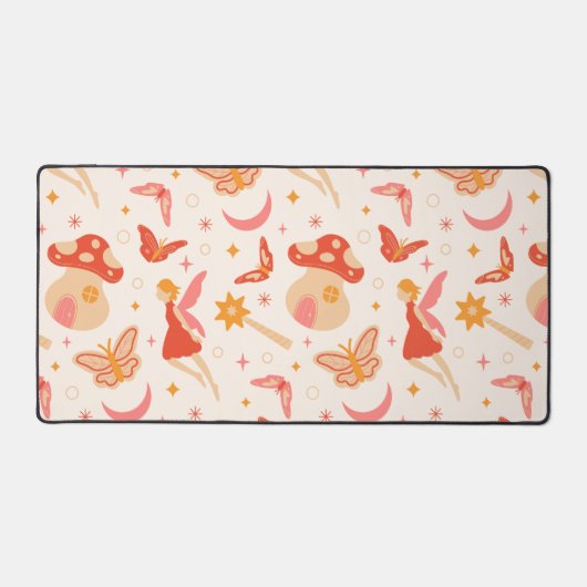 Whimsical Fairy Forest Pattern Desk Mat Schreibtischunterlage (Vorderseite)