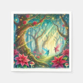 Whimsical Fairy Forest & Poinsettia Découpage Serviette (Vorderseite)
