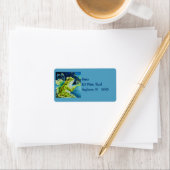 Whimsical Fairy Frog & Fireflies Wasserfarben Kuns Adressaufkleber (Insitu)