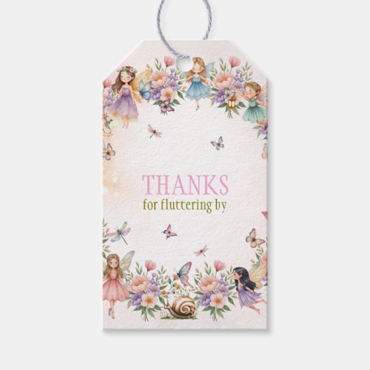 Whimsical fairy garden 1st birthday geschenkanhänger (Vorderseite)