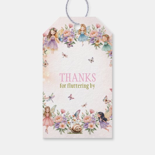 Whimsical fairy garden 1st birthday geschenkanhänger (Rückseite)