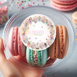 Whimsical fairy garden 1st birthday  runder aufkleber