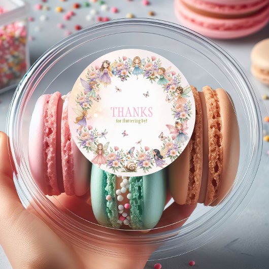 Whimsical fairy garden 1st birthday  runder aufkleber