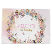 Whimsical fairy garden 6th birthday große geschenktüte (Rückseite)