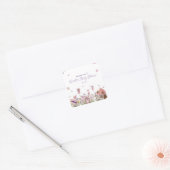 Whimsical Fairy Garden Baby Dusche Quadratischer Aufkleber (Umschlag)