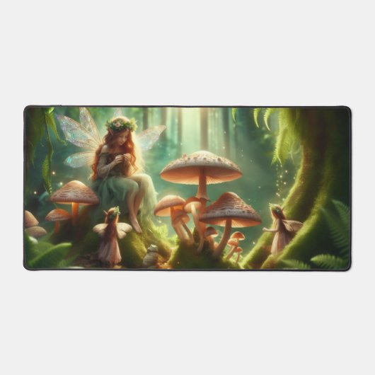Whimsical Fairy Garden Desk Mat Schreibtischunterlage (Vorderseite)