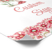 Whimsical Fairy Girl Blush Floral Birthday Custom  Poster (Ecke)