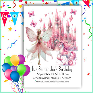 Whimsical Fairy Girl zum Geburtstag Einladung