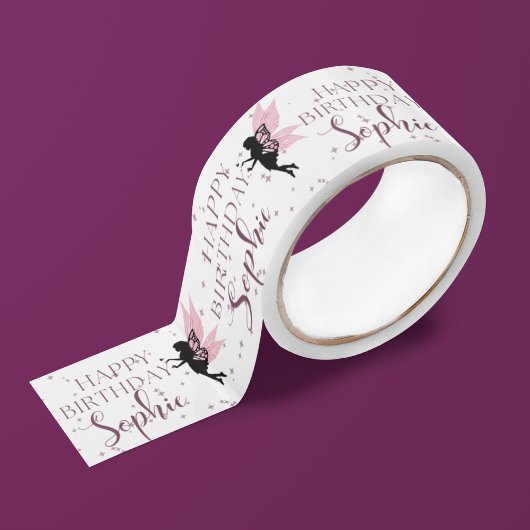 Whimsical Fairy Happy Birthday girlish Satinband