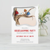 Whimsical Fairy Houses on a Tree Housewarming Invi Einladung (Stehend Vorderseite)