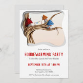 Whimsical Fairy Houses on a Tree Housewarming Invi Einladung (Vorne/Hinten)