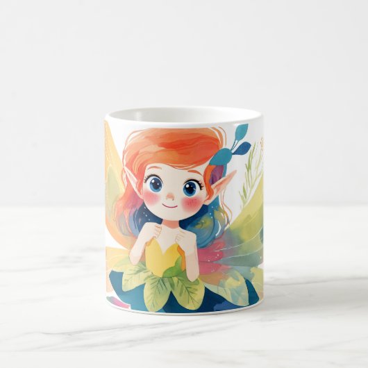 Whimsical Fairy im blühenden Blumengarten Kaffeetasse (Mittel)
