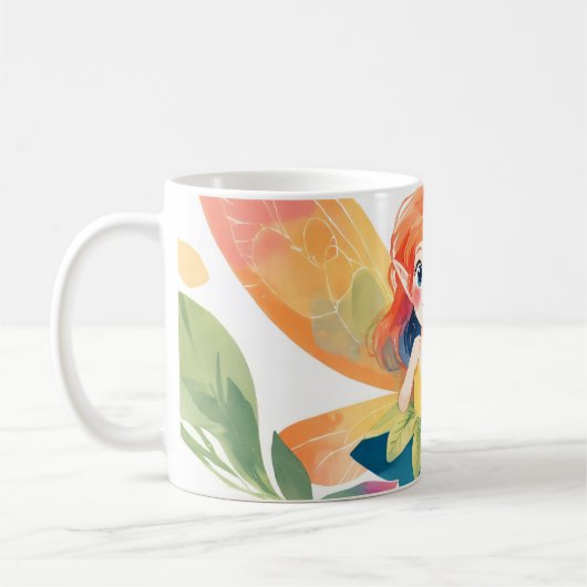 Whimsical Fairy im blühenden Blumengarten Kaffeetasse (Links)
