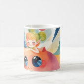 Whimsical Fairy im blühenden Blumengarten Kaffeetasse (Mittel)
