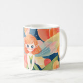 Whimsical Fairy im blühenden Blumengarten Kaffeetasse (VorderseiteRechts)