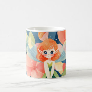 Whimsical Fairy im blühenden Blumengarten Kaffeetasse