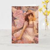 Whimsical Fairy in Dreamy Pink Blumengarten Karte (Gelbe Blume)