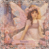 Whimsical Fairy in Dreamy Pink Floral Garden Aufkleber (Vorderseite)