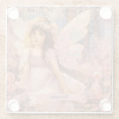 Whimsical Fairy in Dreamy Pink Floral Garden Glasuntersetzer (Rückseite)