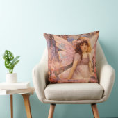 Whimsical Fairy in Dreamy Pink Floral Garden Kissen (Stuhl )