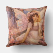 Whimsical Fairy in Dreamy Pink Floral Garden Kissen (Rückseite)