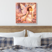 Whimsical Fairy in Dreamy Pink Floral Garden Leinwanddruck (Insitu (Schlafzimmer))