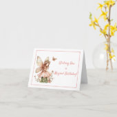 Whimsical Fairy in Rosa Geburtstag Karte (Gelbe Blume)