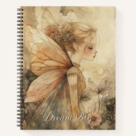 Whimsical Fairy Journal with Dream Big Quote Notizblock (Vorderseite)