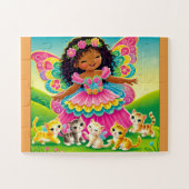 WHIMSICAL "FAIRY & KITTENS" JIGSAW PUZZLE (Horizontal)