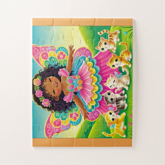 WHIMSICAL "FAIRY & KITTENS" JIGSAW PUZZLE (Vertikal)