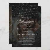 Whimsical Fairy Light Night Foto Hochzeit Einladung (Vorne/Hinten)