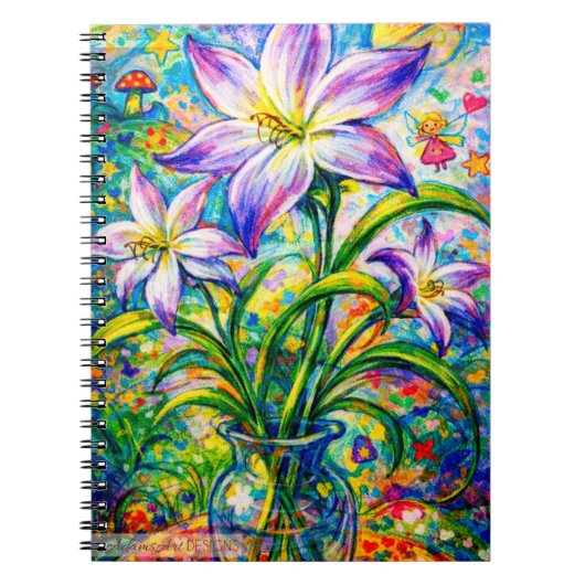 Whimsical Fairy Lily Garden Notizblock (Vorderseite)