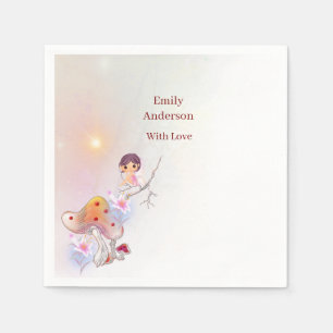 Whimsical Fairy Magic 4. Geburtstag Papierserviett Serviette