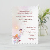 Whimsical Fairy Magical 4. Geburtstag Einladung (Stehend Vorderseite)