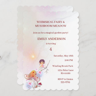 Whimsical Fairy Magical 4. Geburtstag Einladung