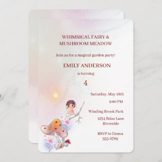 Whimsical Fairy Magical 4. Geburtstag Einladung