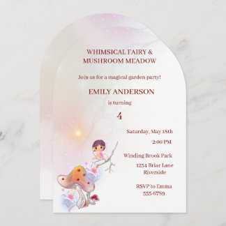 Whimsical Fairy Magical 4. Geburtstag Einladung