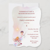 Whimsical Fairy Magical 4. Geburtstag Einladung (Vorderseite)