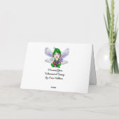 Whimsical Fairy mit Blume Happy Birthday Karte (Rückseite)