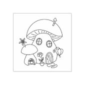 Whimsical Fairy Mushroom Color Me Gummistempel (Prägung)