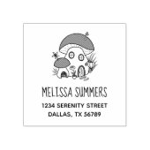 Whimsical Fairy Mushroom House-Adresse Gummistempel (Prägung)