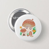 Whimsical Fairy Mushroom House Button (Vorne & Hinten)